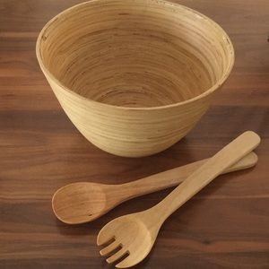 Bamboo Salad bowl and Tongs